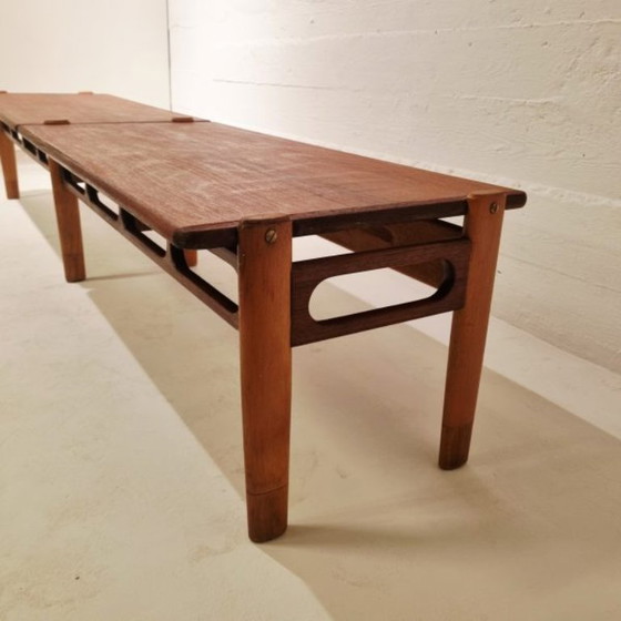 Large bench 1950s - William Watting Scanflex | Mid-Century Modern Design Furniture, Benches, Wood, Brown (photo 7 of 10)