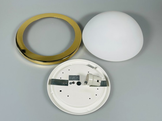 Image 1 of Lampada da soffitto Limburg Glashütte Plafoniere anni &#39;70 Lampada da soffitto in vetro Design spaziale anni &#39;70