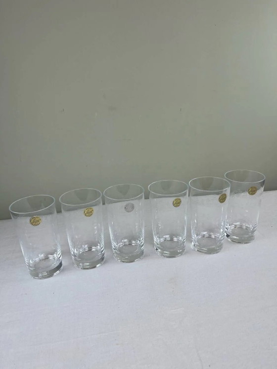 6 gravierte Gläser – Gläser & Karaffe, Crystal, Glass, Bohemian (photo 2 of 8)