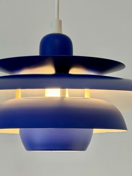 Suspension vintage El-Light Danish Blue Multi-Shade – Années 1970 – Metal (photo 7 of 11)