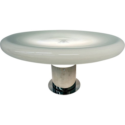 Vintage glazen tafellamp Ufo ruimtetijdperk, Italië 1970