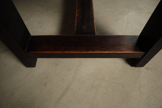Table de salle à manger en chêne teinté foncé de Jean Batenburg pour MI, Belgique, vers 1969 (photo 10 of 15)