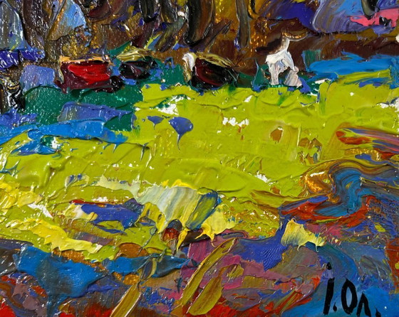 Image 1 of Peinture à l'huile originale, paysage d'été, midi sur la plage
