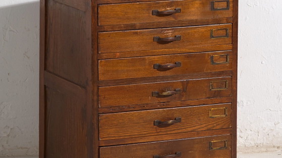 Small antique Japanese file cabinet - Showa Period (c. ) #2 – Filing cabinets, Metal (photo 3 of 40)