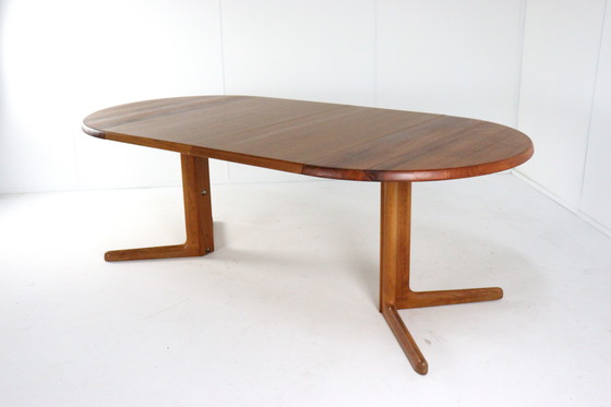 Image 1 of Table de salle à manger ronde extensible en teck massif danois 'Hurup' Vintage