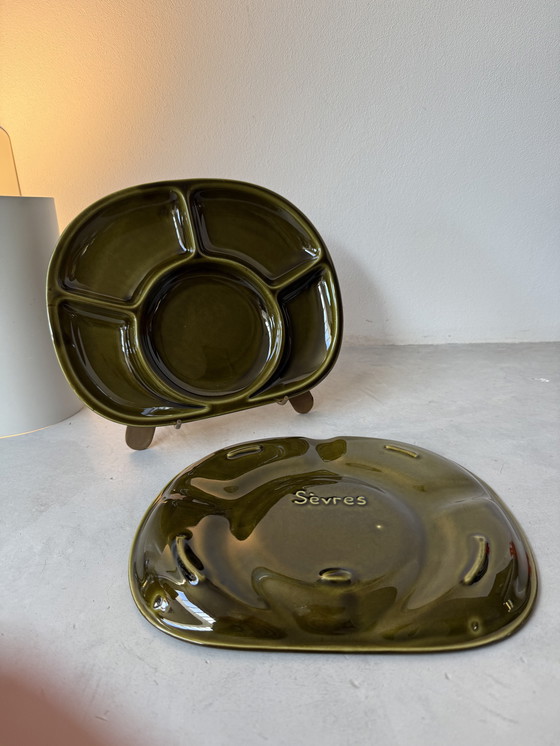 Image 1 of Set di 6 piatti vintage | Ceramica francese | Timbro di Sèvres | Anni '60/'70