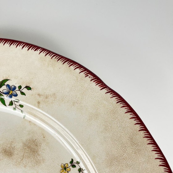 Image 1 of Grand plat rond patiné, modèle Strasbourg, Sarreguemines, 1880-1918