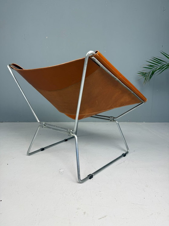Image 1 of Pierre Paulin AP-14 cognac leather armchair for A. Polak, 1955