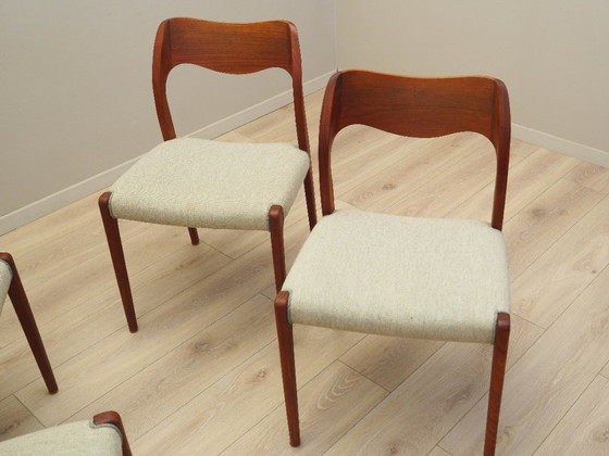 Image 1 of Set di quattro sedie in teak, design danese, anni '60, designer: Niels Otto Møller