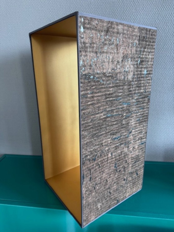 Image 1 of Lampada da tavolo Porta Romana Giacometti Leaf, leggermente patinata, con paralume.