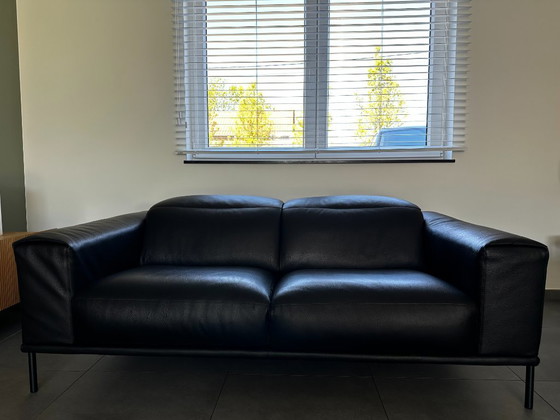 Image 1 of OLTA Spectra Sofa Set – Black Leather – Impeccable Condition