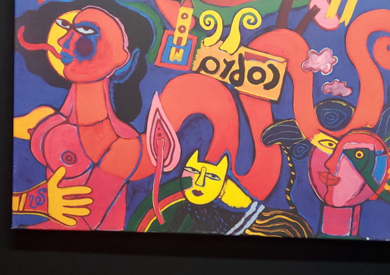 Image 1 of Corneille-Siebdruck auf Leinwand, 60 x 60 cm