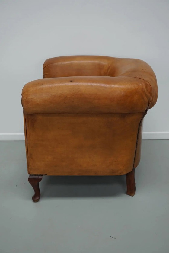 Image 1 of Vintage Nederlandse cognackleurige leren clubfauteuil