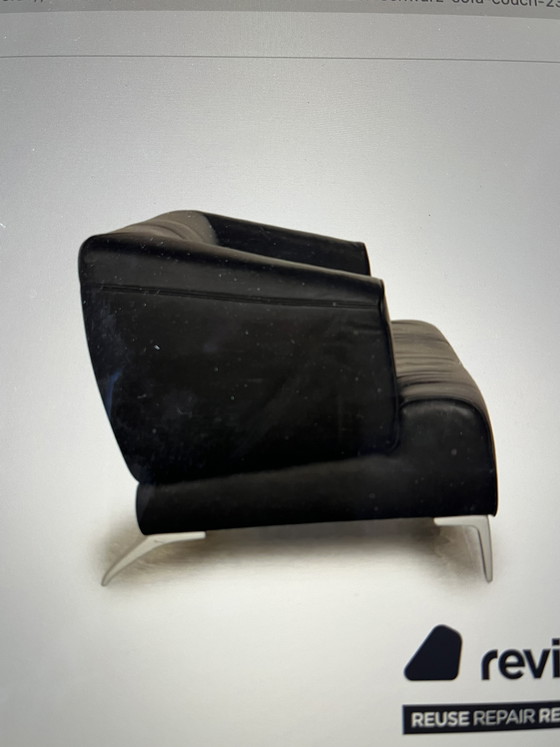 Image 1 of 2 x Rolf Benz Model 2300 2-Zits Bank Zwart Leer