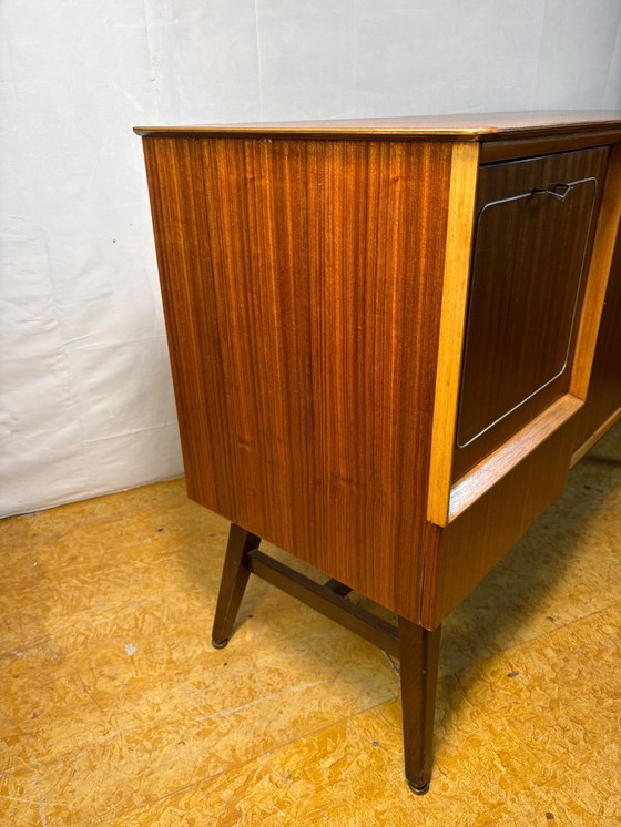 Image 1 of Mid-Century Retro Vintage Teak Cocktail Credenza / Sideboard by Beautility 1950  Elegant Cocktail Cabinet • Exceptional Teak Gra