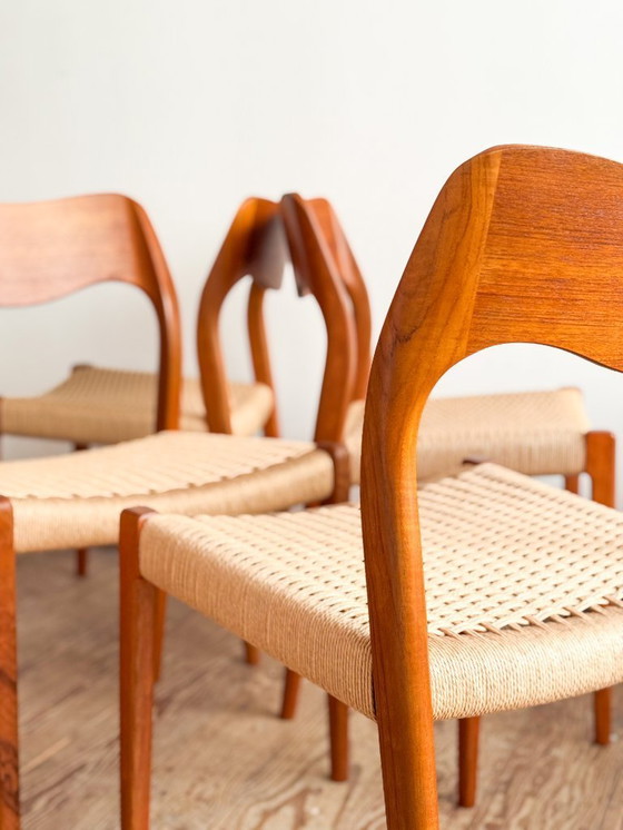 Image 1 of Niels O. Møller Modell 71 Esszimmerstuhl, 8er-Set für J.L. Mollers, 1951