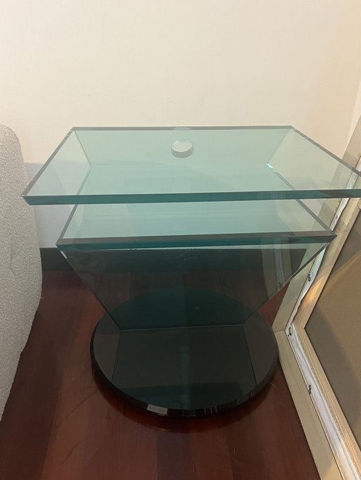 Mesa auxiliar de cristal vintage