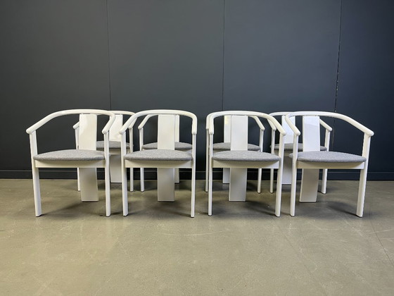 Image 1 of Chaises de salle à manger espagnoles post-modernes, ensemble de 8 - années 1980
