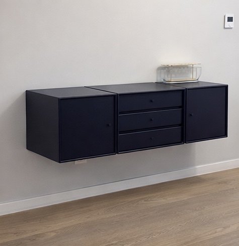 Image 1 of Credenza modulare Montana – Set da parete da 3 pezzi (colore: Shadow)