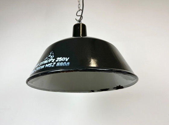 Image 1 of Industrial Black Enamel Pendant Lamp from EMAX, 1960s