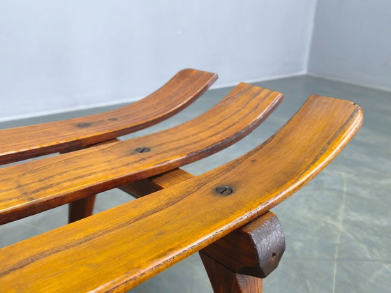 Image 1 of 1930s Czech Oak Art Deco Sled