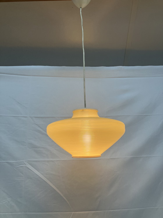 Image 1 of Lampada a sospensione di design in plastica gialla Rotaflex, anni '60