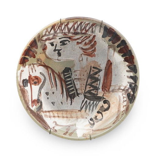 Emanuele Luzzati, “knight” ceramic plate for Pozzo Garitta of Albisola