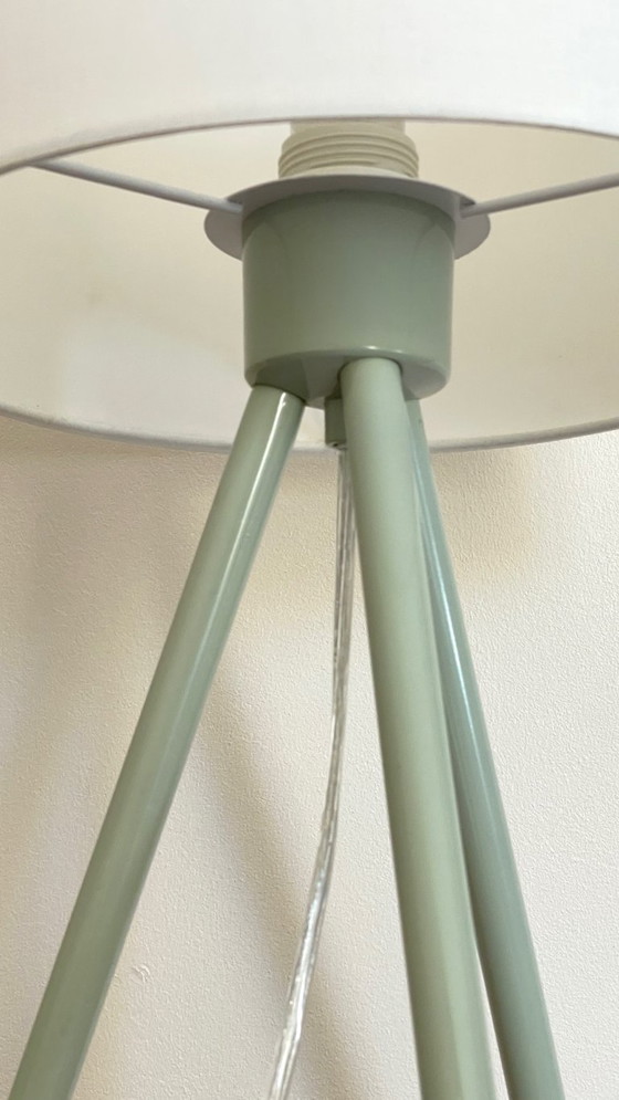 Image 1 of Green Metal Tripod Lamp, 1990s