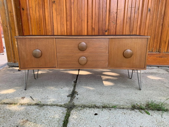 Buffet danois en teck Mid-Century, années 1960 – Buffet bas, Métal, Scandinavian (photo 2 of 4)