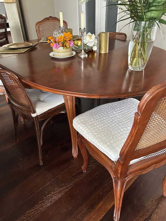 Image 1 of Mooie antieke uitschuifbare eettafel avec 4 étages