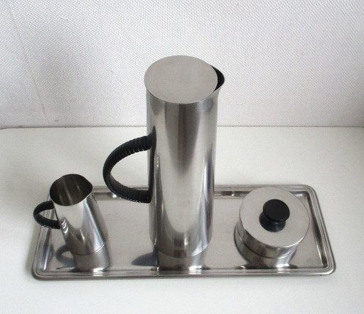 Service à café vintage Gabis Sweden en acier inoxydable