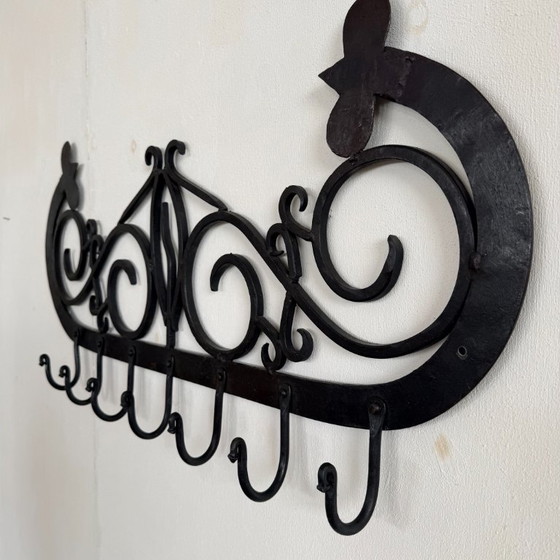 Wrought Iron Wall Coat Rack 1940-1950 (photo 3 of 6)