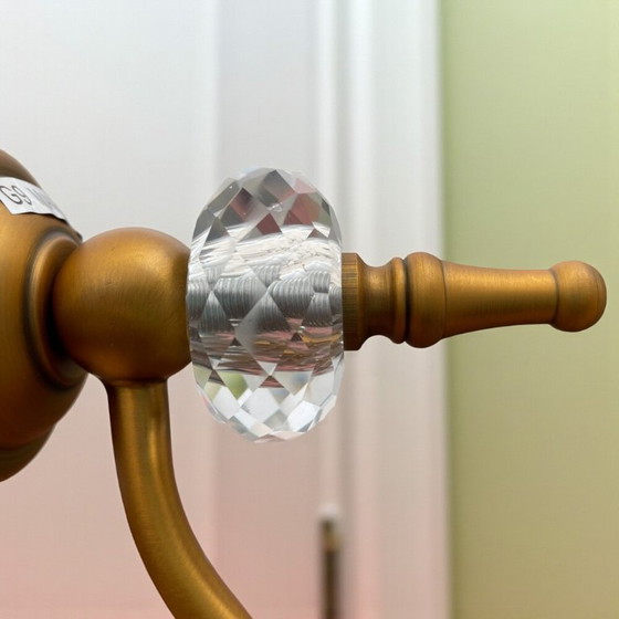 Image 1 of Applique da parete in oro e vetro per camera da letto, set di 2 NUOVE