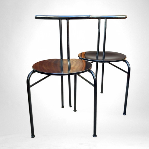 2 sedie da pranzo dal design postmoderno, Italia, anni '80