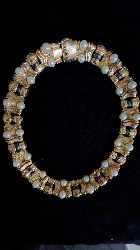 Image 1 of Vintage Cabouchon statement choker ketting