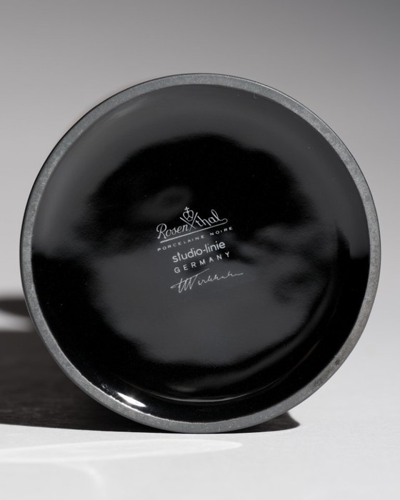 Image 1 of Tapio Wirkkala Porcelaine Noire Vase Duo Rosenthal MCM Chic Minimalist & Iconic