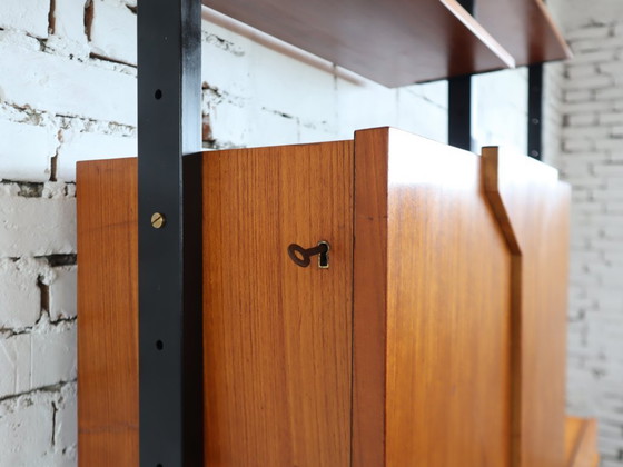 Image 1 of Mid-Century modular bookcase with fold-down Desk