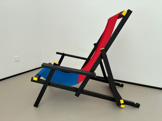 Image 1 of Esclusiva sedia da spiaggia di Mal Furniture in stile Rietveld.
