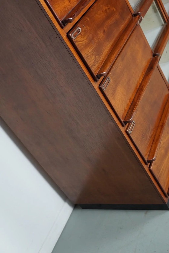 Image 1 of Gran armario de mercería antiguo holandés de madera noble, década de 1930