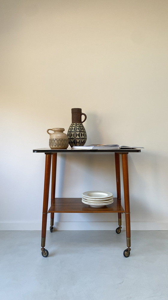 Image 1 of Vintage wooden trolley with formica top