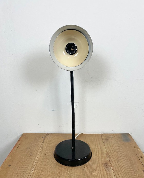 Image 1 of Black Industrial Gooseneck Table Lamp, 1960s