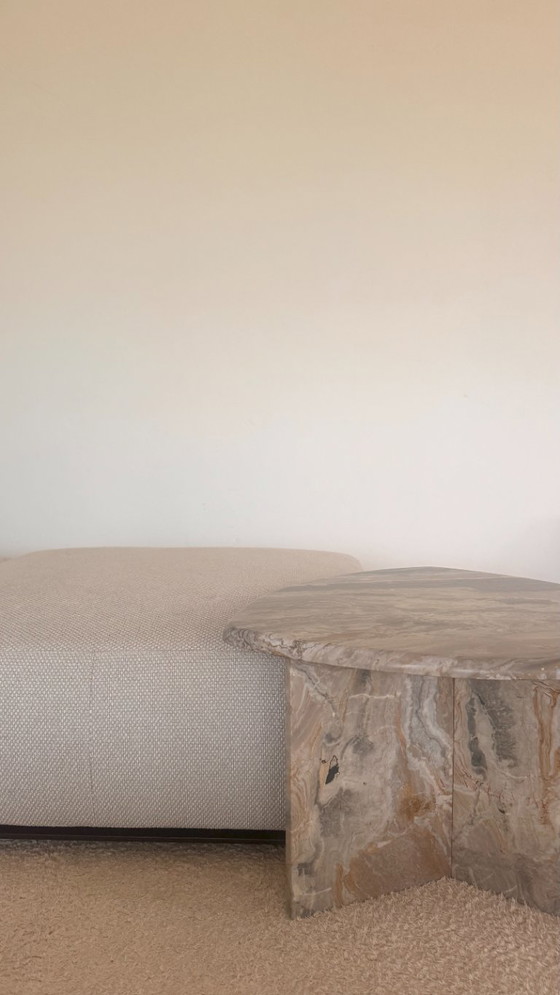 Image 1 of Ensemble de table en marbre (2 pièces) au grain magnifique