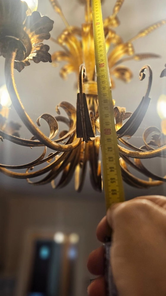 Kroonluchter van gepatineerd brons – Louis XV-stijl – old school, Bronze (photo 2 of 5)