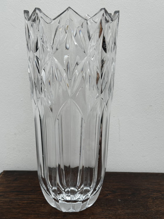 Image 1 of Vintage geslepen kristallen vaas - Bohemen kristal - H 30 cm