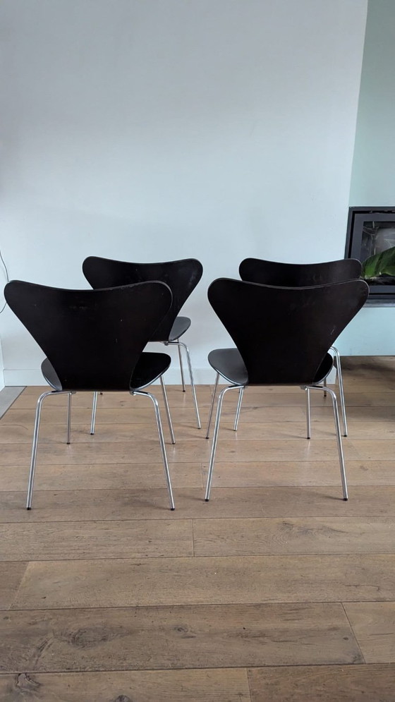 Set de 4 sillas de comedor Arne Jacobsen Serie 7 – Fritz Hansen, Wood (photo 6 of 12)