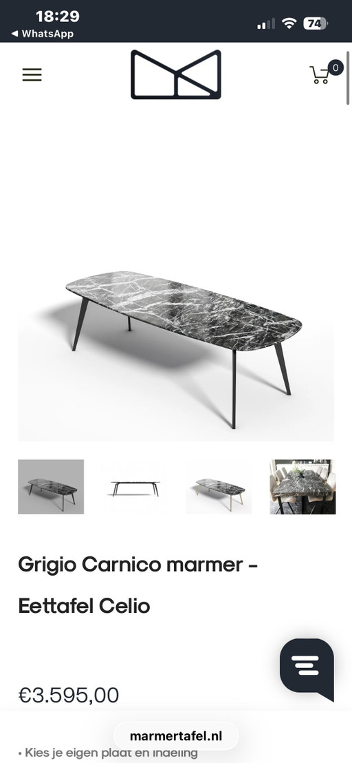Luxury Marble Dining Table Celio Grigio Carnico Marble – eettafels
