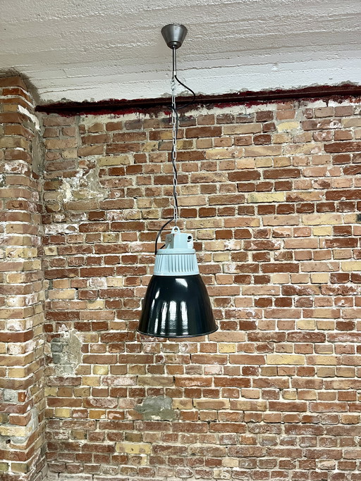 Industrial pendant lamp, 1960s, Czechoslovakia