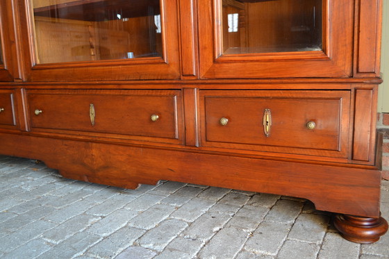 Image 1 of Large Antique Mahogany Wooden Bookcase, Display Case