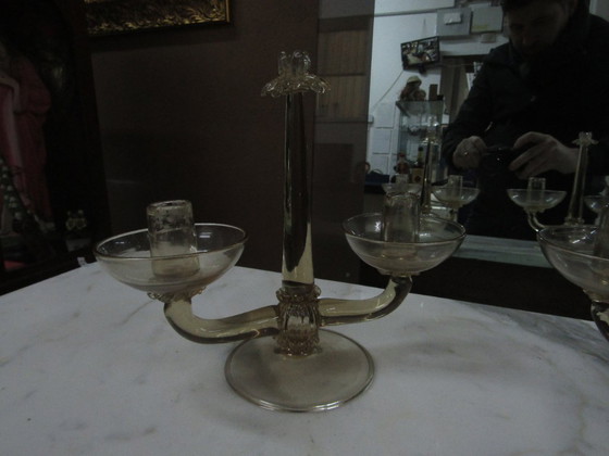 Image 1 of COPPIA PORTA CANDELE SALVIATI MURANO