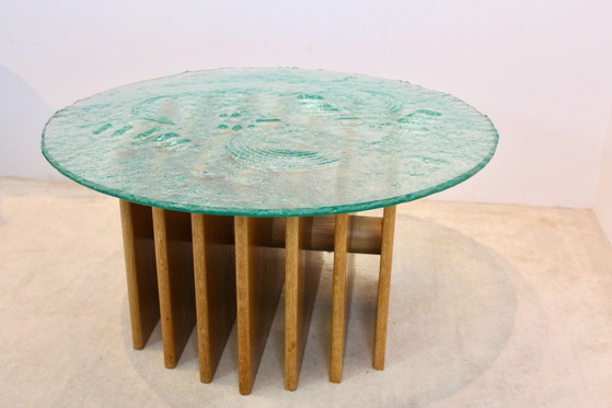 Heinz Lilienthal Sculpturale Glazen Salontafel, Koffietafelboeken, Hout, Brutalist (foto 2 van 11)